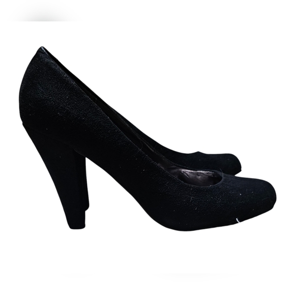 RAMPAGE Women’s Klassy Black Pump Size 9 Faux Suede Patent Dressy Business - Picture 2 of 7